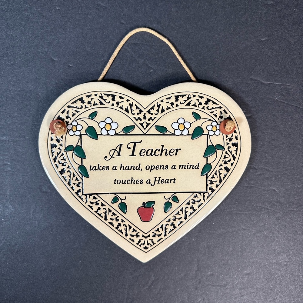 Trinity Pottery Teacher Plate Ceramic Heart Tile